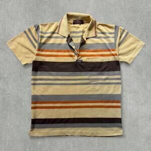 Men's Y2K Striped Yellow Polo Shirt